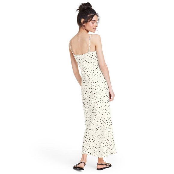 RIXO Polkadot Sleeveless Ruffle Slip Dress Sz2 NEW - Picture 2 of 4